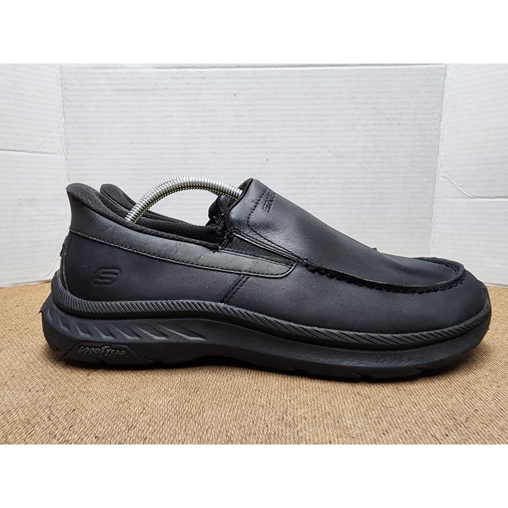 Skechers Men's Slip-ins Relaxed Fit Pollar Osgood Leather Slip On Sz 10